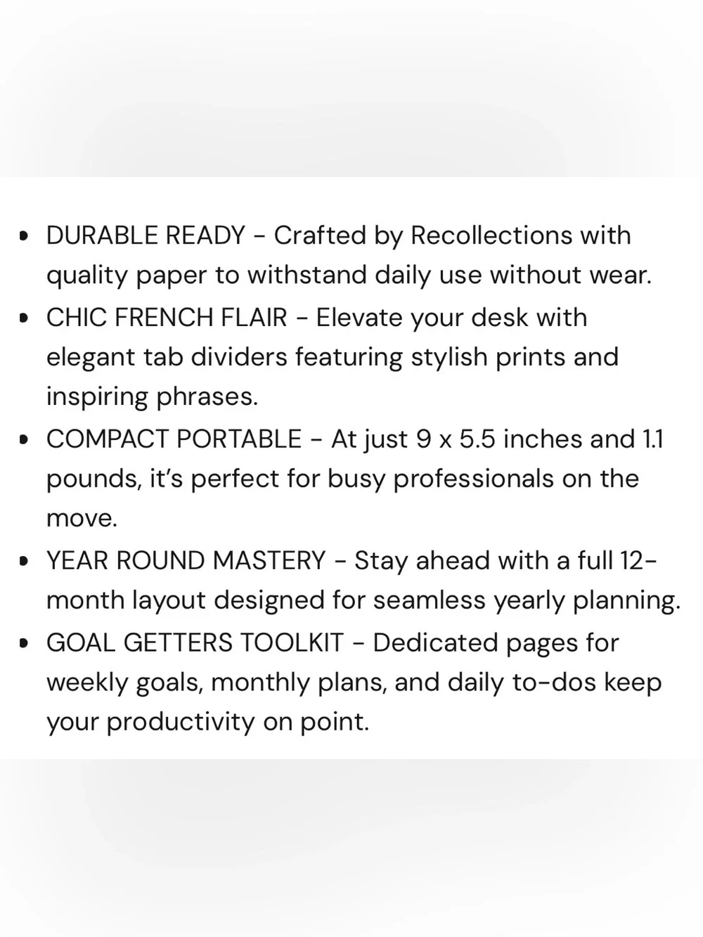 Recollections The C'est La Vie Zippered Practical Stylish 12-Month Planner
